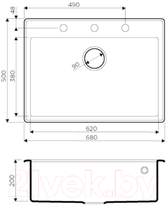 Мойка кухонная Omoikiri Tedori 68-BL (4993964)