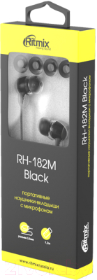 Наушники-гарнитура Ritmix RH-182M (черный)