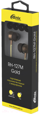 Наушники-гарнитура Ritmix RH-127M (золото)