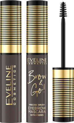 Тушь для бровей Eveline Cosmetics Brow & Go! стойкая с микрофиброй 01 Medium Brown (6мл)