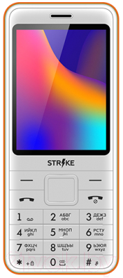 Мобильный телефон Strike A30 (белый/оранжевый)