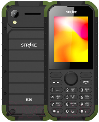Мобильный телефон Strike R30 (черный/зеленый)
