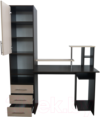 Компьютерный стол Компас-мебель КС-003-21 (венге темный/дуб молочный)