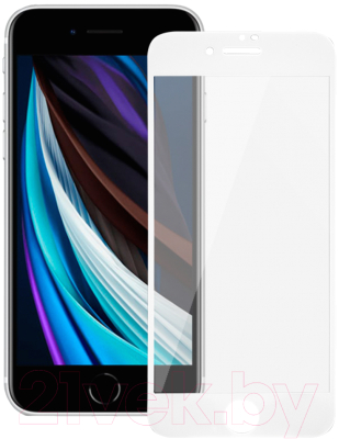 Защитное стекло для телефона Volare Rosso Fullscreen для iPhone SE 2020/8/7 (белый)