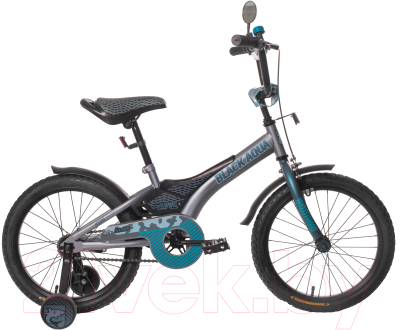 Детский велосипед Black Aqua Sharp 12 KG1210 со светящимися колесами (серый/морская волна)