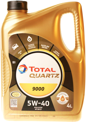 Моторное масло Total Quartz 9000 5W40 / 213674 / 148597 (4л)