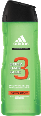 

Гель для душа Adidas, Body-Hair-Face Active Start