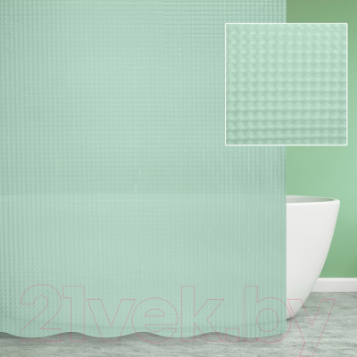 Шторка-занавеска для ванны Savol S-3D G (зеленый)