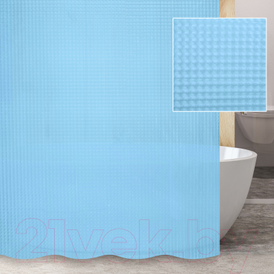 Шторка-занавеска для ванны Savol S-3D B (синий)