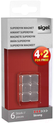 Набор неодимовых магнитов Sigel GL 192 (куб серебристый)