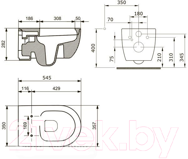 Унитаз подвесной Bocchi V-Tondo Rimless 1416-004-0129