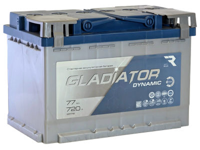 Автомобильный аккумулятор Gladiator Dynamic R+ (77 А/ч) - 