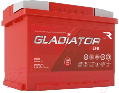 

Автомобильный аккумулятор Gladiator, EFB R+