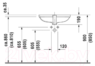 Купить Умывальник Duravit D-Code 55x40  