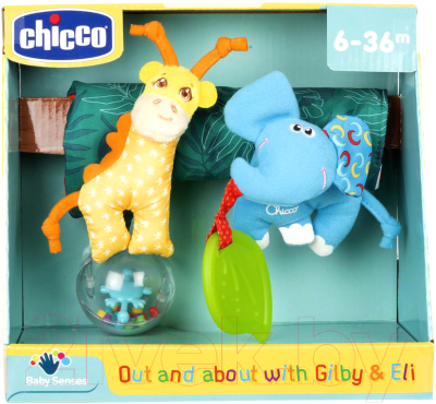 Прорезыватель для зубов Chicco Жираф и Слоник / 00010060000000