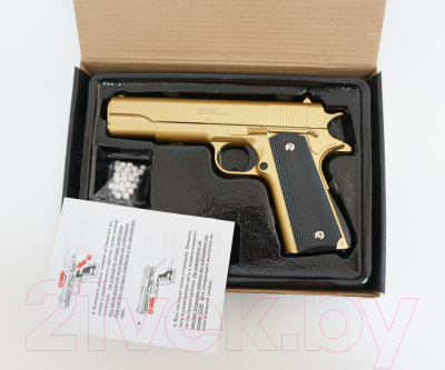 Пистолет страйкбольный GALAXY G.13GD пружинный (6мм, золото)