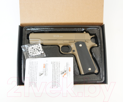 Пистолет страйкбольный GALAXY G.13D пружинный (6мм, песочный)
