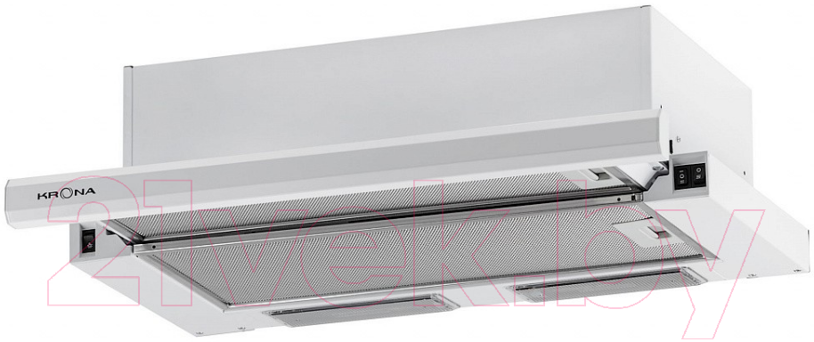 Вытяжка телескопическая Krona Kamilla 600 E1M / 00026670 (белый)