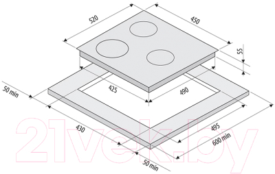 Индукционная варочная панель Fornelli PIA 45 Luce BL / 00023331