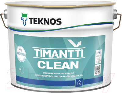 

Краска Teknos, Прозрачный, Timantti Clean PM B3