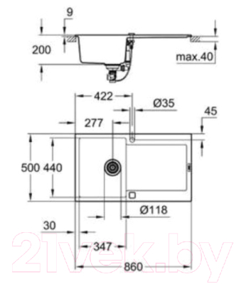 Мойка кухонная GROHE 31644AP0