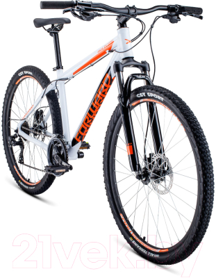 Велосипед Forward Apache 27.5 3.0 Disc 2020 / RBKW0M67Q044 (21, белый/оранжевый)