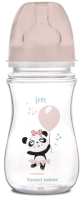 Бутылочка для кормления Canpol Exotic animals с широким горлышком 3-6+ / 35/221 (240мл, розовый) - 