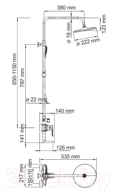 Душевая система Wasserkraft A16601