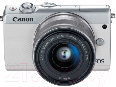 Беззеркальный фотоаппарат Canon EOS M100 EF-M15-45 IS STM Kit WH / 2210C012