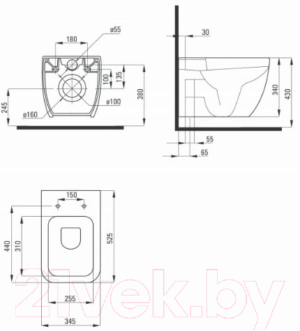 Унитаз подвесной Deante Hiacynt Zero CDH 6ZPW