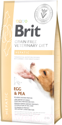 

Корм для собак Brit, VD Dog Hepatic Egg & Pea / 528165