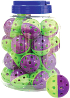 Набор игрушек для кошек Triol Мяч-погремушка 3833 / 22181012 (25шт, фиолетовый/зеленый) - 
