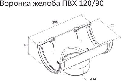 Воронка водосточная Grand Line Стандарт ПВХ (шоколадный)