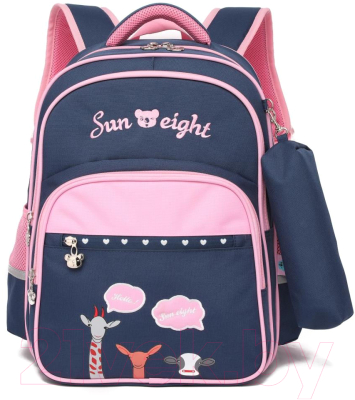 Школьный рюкзак Sun Eight SE-2711 (темно-синий/розовый)