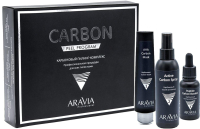 Набор косметики для лица Aravia Carbon Peel Program пилинг-маска 100мл+спрей 150мл+пептид 30мл - 