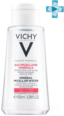 Изображение товара Мицеллярная вода Vichy Purete Thermale с минералами для чувствит. кожи лица глаз и губ (100мл)