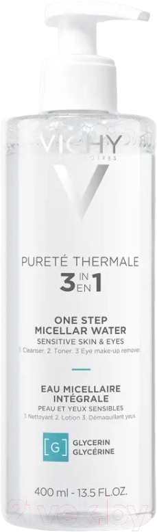 Мицеллярная вода Vichy Purete Thermale с минералами для чувствит. кожи лица глаз и губ