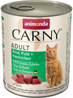 Влажный корм для кошек Animonda Carny Adult с говядиной, индейкой и кроликом (800г)