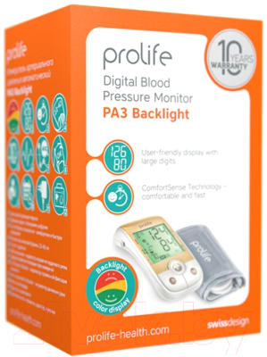 Тонометр Prolife PA3 Backlight (с адаптером)