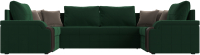Диван П-образный Лига Диванов Николь 105 / 102981 (велюр, зеленый) - 
