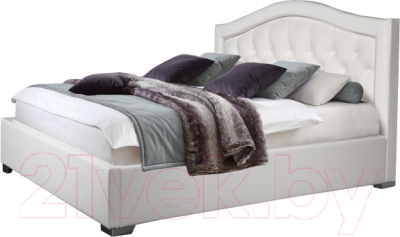 Двуспальная кровать ГрандМанар Дарина с фигурным изголовьем ДА-013.03 160x200 (Chili White)