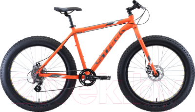 Велосипед STARK Fat 26.2 D 2020 (20, оранжевый/серый/белый)