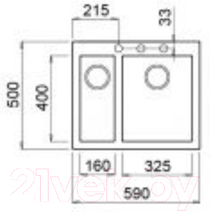 Мойка кухонная Elleci Quadra 150 Kera K96 / LKQ15096