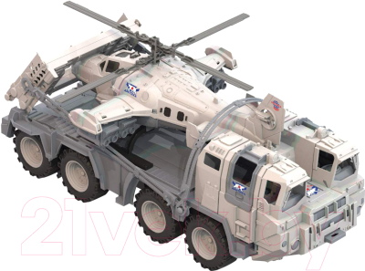 Набор игрушечной техники Нордпласт Военный тягач Арктика с вертолетом 286