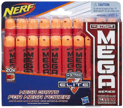 Боеприпасы для оружия игрушечного Hasbro Nerf Мега Стрел / B0085 (20шт)