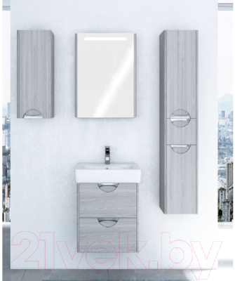 Шкаф с зеркалом для ванной Акватон Сильва 50 (1A215502SIW6L)