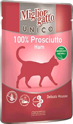 Влажный корм для кошек Miglior Gatto Unico Ham (85г)