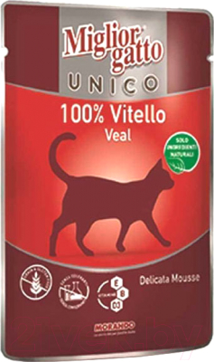 Влажный корм для кошек Miglior Gatto Unico Veal (85г)
