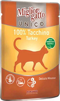 Влажный корм для кошек Miglior Gatto Unico Turkey (85г)