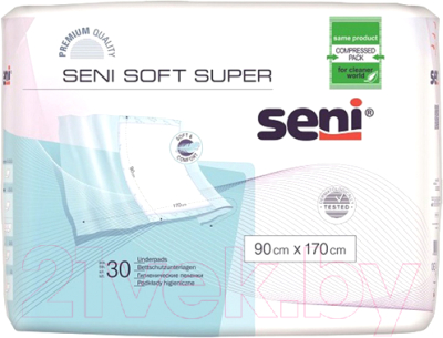 Набор пеленок одноразовых впитывающих Seni Soft Super 170x90 (30шт)